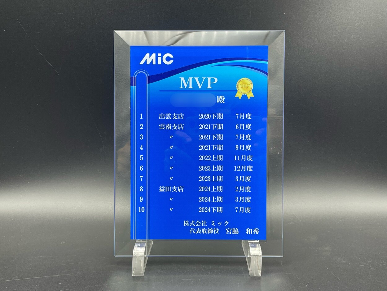 MVP 表彰盾